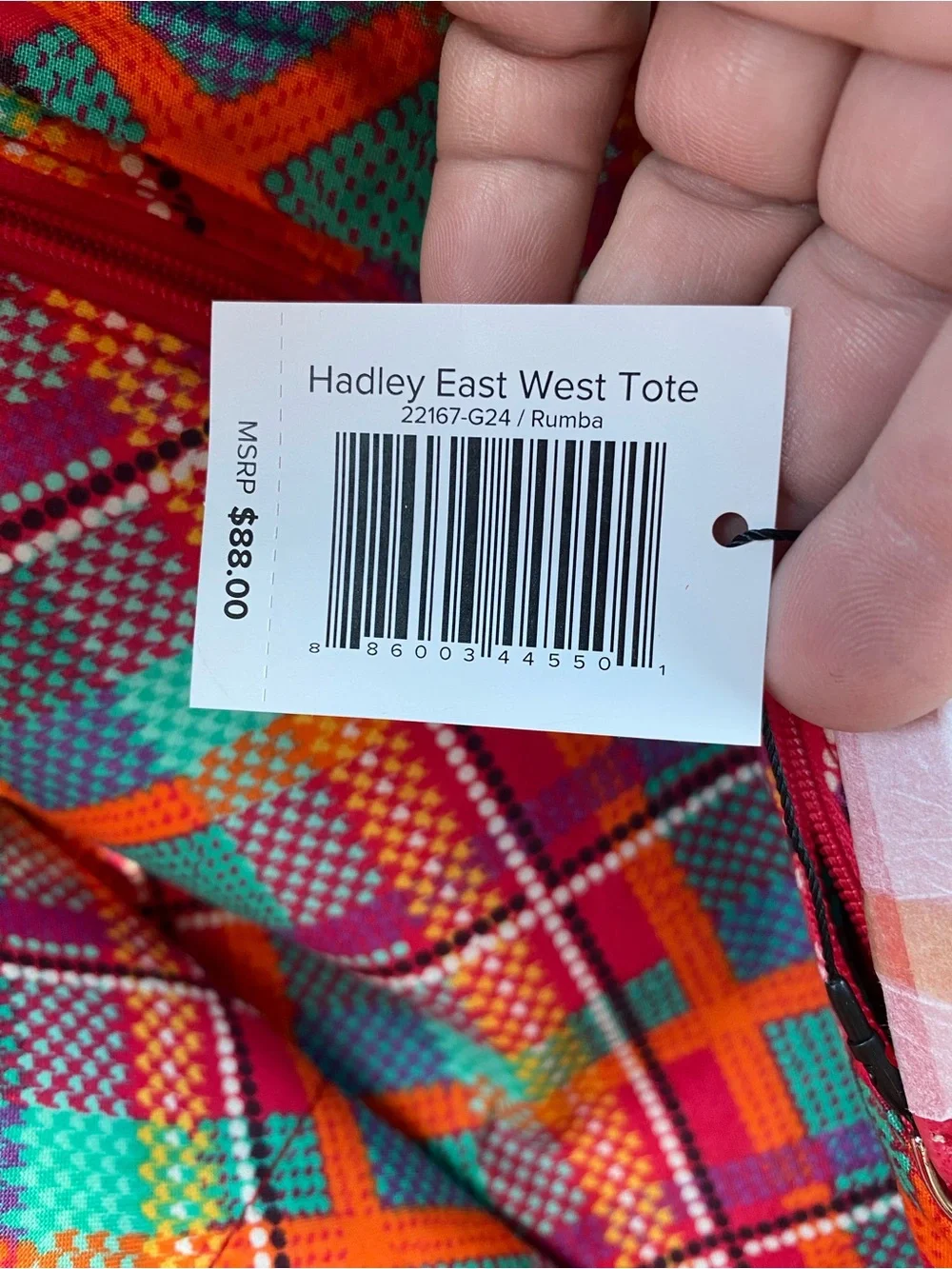 Vera Bradley**Hadley East West ToteBag / RUMBA Design New With Tags